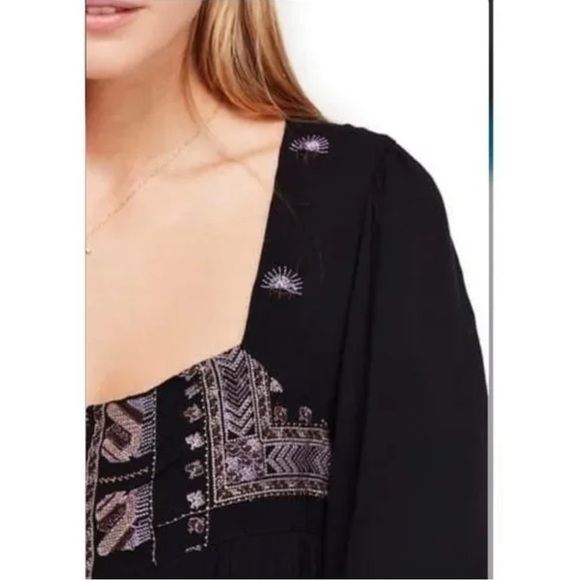 Free People Rhiannon Peasant Embroidered Long Sleeve Dress - Picture 2 of 12